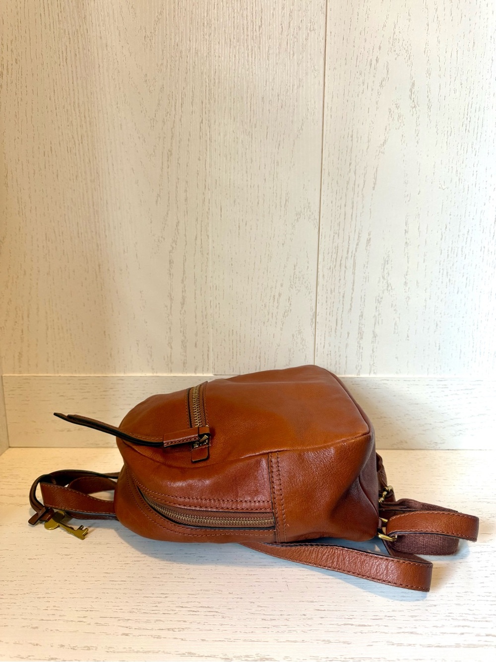 Fossil Cognac Leather Megan Mini Backpack - Picture 5 of 15